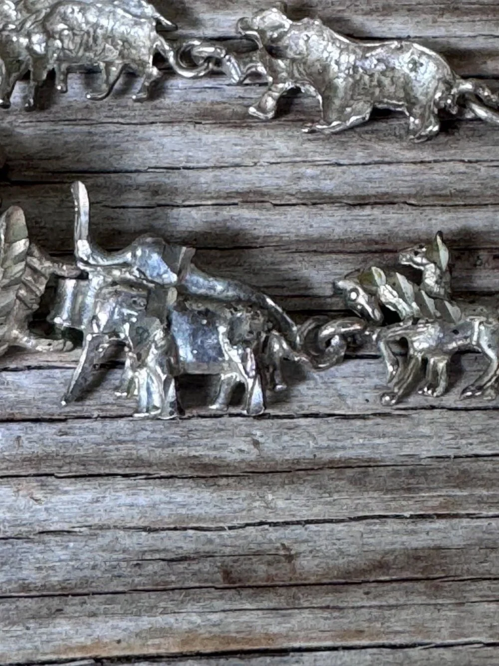Vintage Sterling Silver Noahs Ark Animal Charm Bracelet 925 Biblical 11.13g 7" - Picture 3 of 8